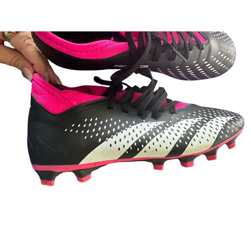 Adidas Predator Accuracy.4 FxG Soccer Cleats Black White Pink GW4644 Womens 8.5